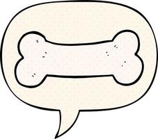 cartoon bone and speech bubble in comic book style vector