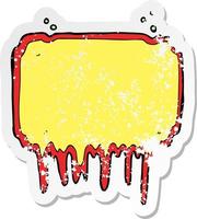 retro distressed sticker of a cartoon melting frame vector