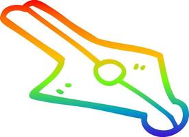 rainbow gradient line drawing cartoon fountain pen vector