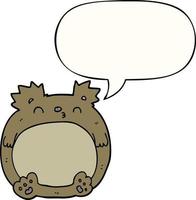 cartoon bear and speech bubble vector