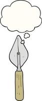 cartoon trowel and thought bubble vector