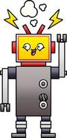 gradient shaded cartoon dancing robot vector