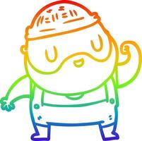 rainbow gradient line drawing tough fisherman vector