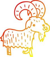 warm gradient line drawing cartoon goat vector