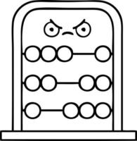 line drawing cartoon abacus vector