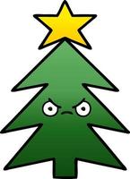 gradient shaded cartoon christmas tree vector