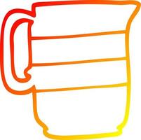 warm gradient line drawing cartoon milk jug vector