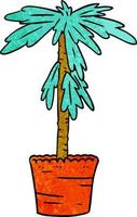 textured cartoon doodle of a house plant vector