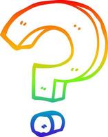 rainbow gradient line drawing cartoon question mark vector