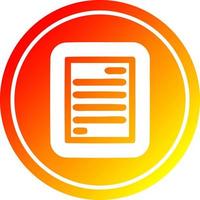 official document circular in hot gradient spectrum vector