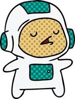 dibujos animados de un niño astronauta lindo kawaii vector