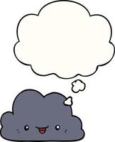 cute cartoon cloud and thought bubble vector