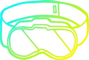 cold gradient line drawing cartoon goggles vector