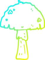 cold gradient line drawing cartoon mushroom vector
