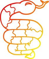 warm gradient line drawing cartoon snake vector