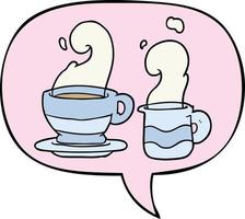 cartoon cup of coffee and speech bubble vector