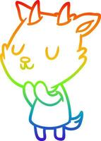 rainbow gradient line drawing cute goat vector