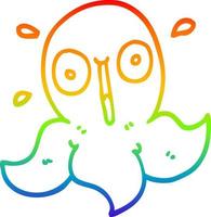 rainbow gradient line drawing cartoon funny octopus vector