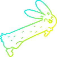 cold gradient line drawing funny cartoon rabbit vector