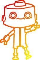 warm gradient line drawing cartoon robot vector