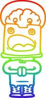 rainbow gradient line drawing cartoon robot vector