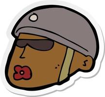 sticker of a cartoon policeman head vector