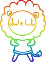 rainbow gradient line drawing cartoon lion vector