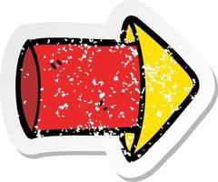 distressed sticker of a cartoon firework vector