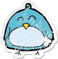 retro distressed sticker of a funny cartoon bird vector