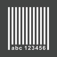 icono de línea de código de barras invertida vector
