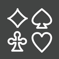 Card Suits Line Inverted Icon vector