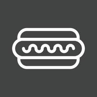 Hot Dog Line Inverted Icon vector