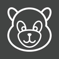 Panda Face Line Inverted Icon vector