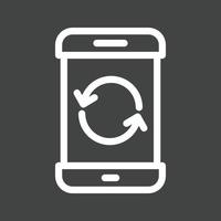 Restart Phone Line Inverted Icon vector