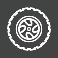 Tyre I Line Inverted Icon vector