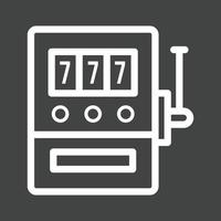 Slot Machine with Sevens Line Inverted Icon vector