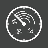 Radar Screen Line Inverted Icon vector