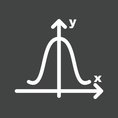 Bell Shaped Graph Line Inverted Icon