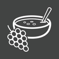 línea de sopa fría española icono invertido vector