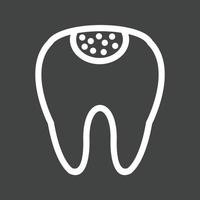 Holed Tooth Line Inverted Icon vector