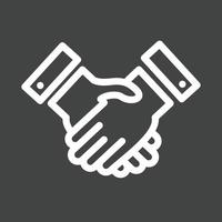 Handshake Line Inverted Icon vector