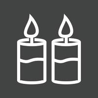 icono de línea invertida de dos velas vector