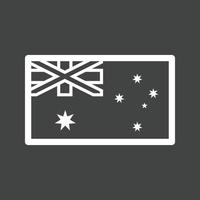 icono de línea invertida de australia vector