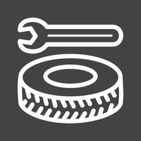 Tyre Repair Line Inverted Icon vector