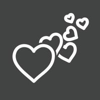 Hearts I Line Inverted Icon vector