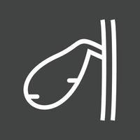 Gallbladder Line Inverted Icon vector