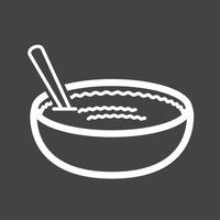 icono de línea invertida de arroz con leche vector