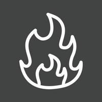Flame Line Inverted Icon vector