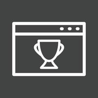 icono de línea de premio web invertida vector