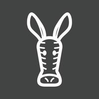 Zebra Face Line Inverted Icon vector